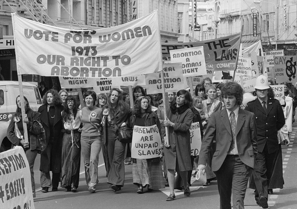 Pro-abortion march, Wellington. Negatives of the Evening Post newspaper. Ref: 1/4-021373-F. Alexander Turnbull Library, Wellington, New Zealand. http://natlib.govt.nz/records/23120612