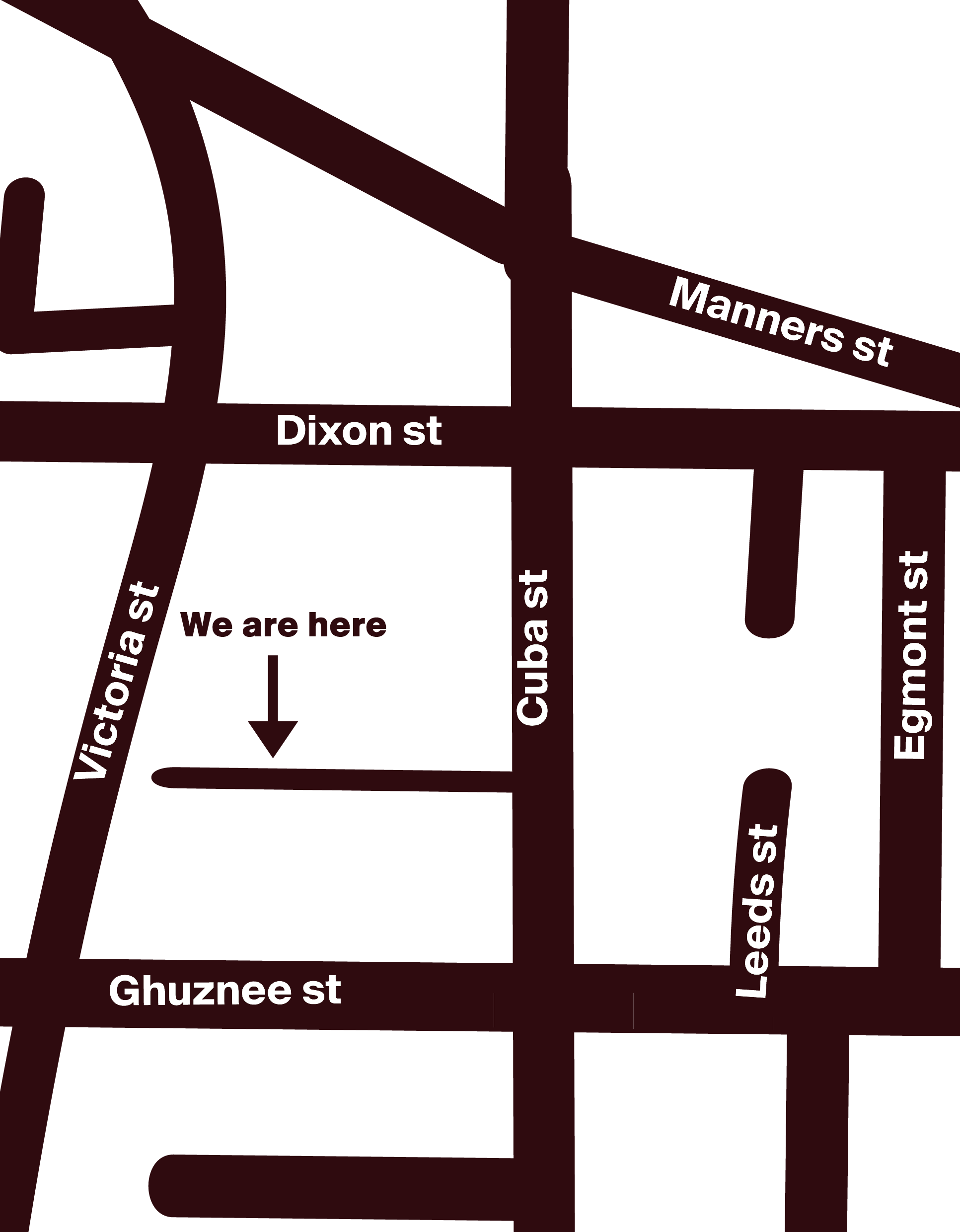 Map of Te Aro showing Enjoy's location